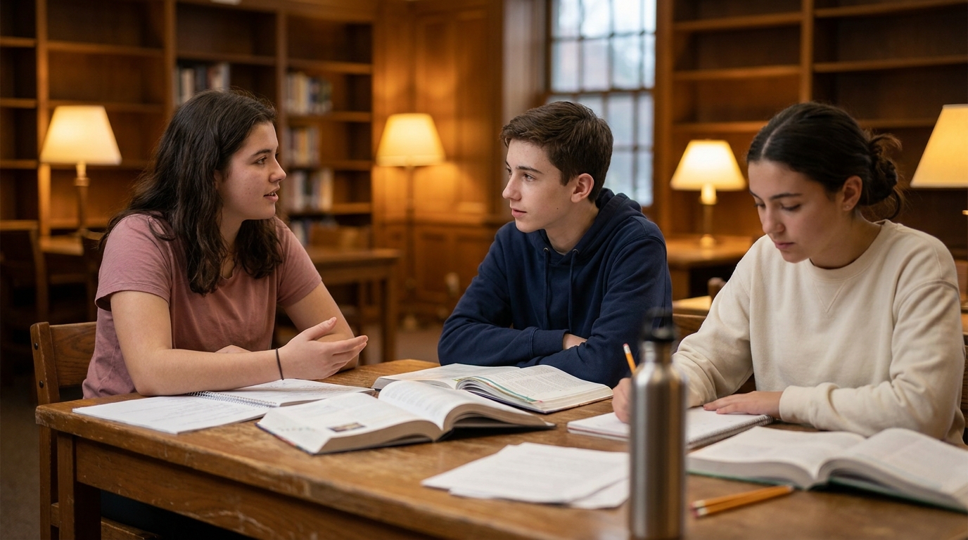 Academic mentor guiding student through personalized tutoring and character development