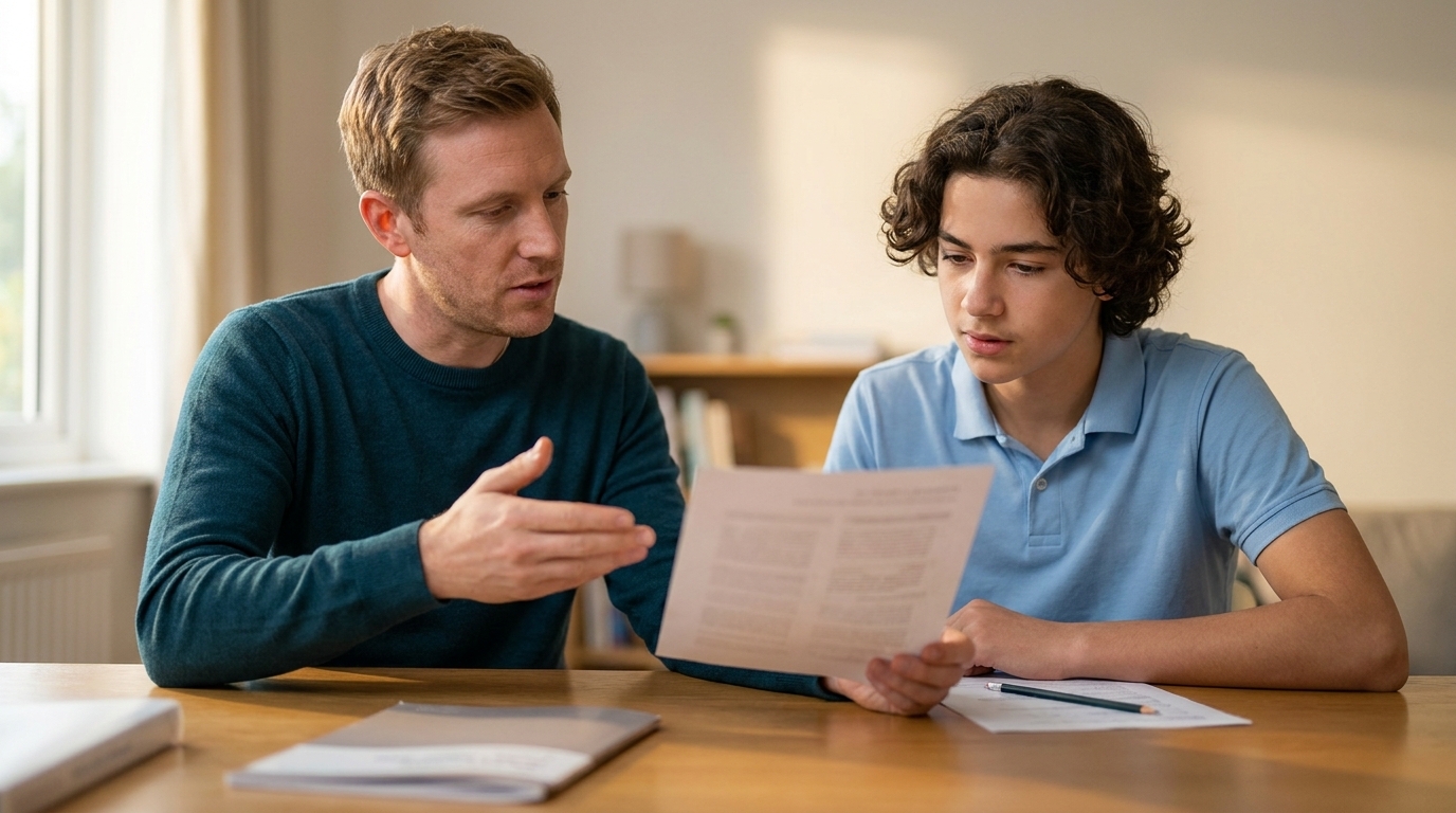 Placeholder — student and consultant mapping a multi-year high school plan